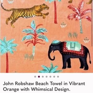 John Robshaw Orange and White Designer Towel